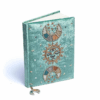 Cuaderno de terciopelo menta con fases lunares para yoga