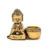 Estatua Decoración Portavelas Buda rezando color oro para yoga 2 Unidades