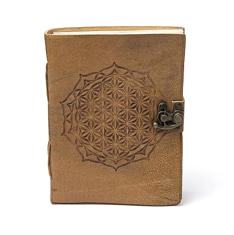 Cuaderno mandala Flor de la Vida con cubierta de polipiel