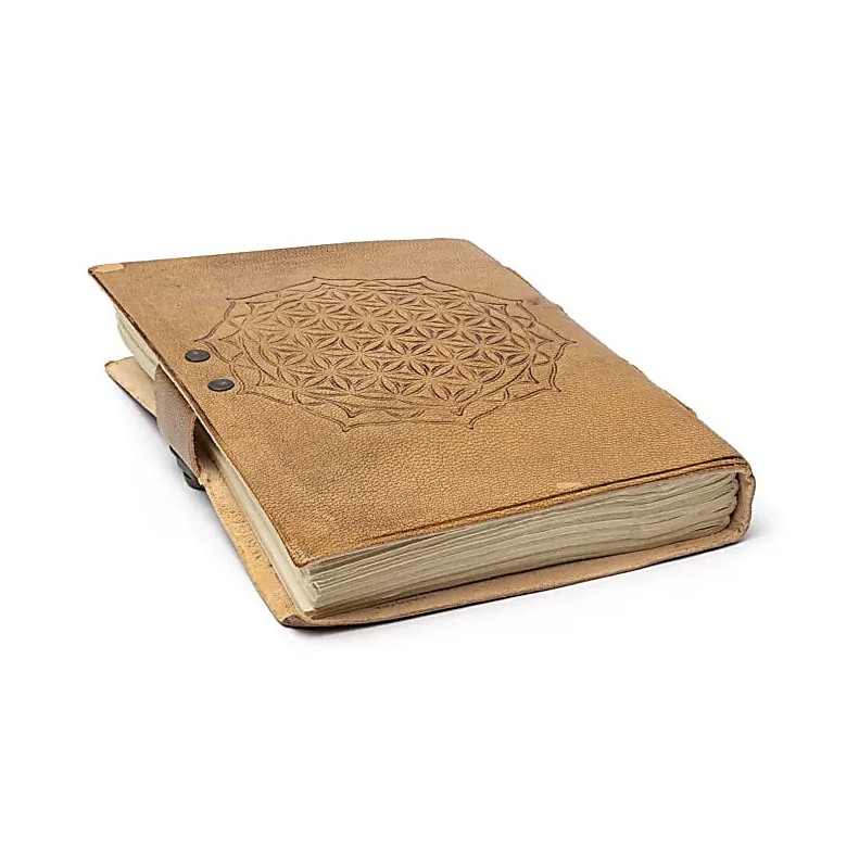 Cuaderno mandala Flor de la Vida con cubierta de polipiel
