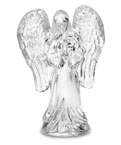 Estatua Decoración Hermoso ángel de cristal con alas esmeriladas para yoga