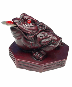 Estatua Decoración Mini estatua Feng Shui rana roja para yoga 2 Unidades