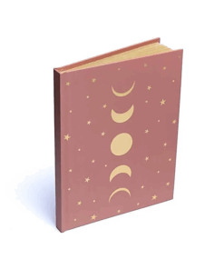 Cuaderno fases lunares y estrellas rosa antiguo 2 unidades
