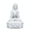 Estatua de Buda con dorje y campana blanco para yoga