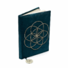 Cuaderno de terciopelo petróleo con Semilla de la Vida