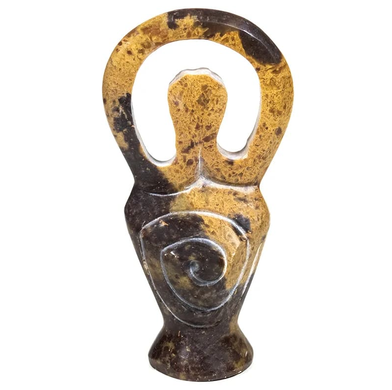 Estatua de Divinidad en esteatita natural para yoga 2 Unidades