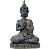 Estatua de Buda rezando acabado antiguo tailandés para yoga