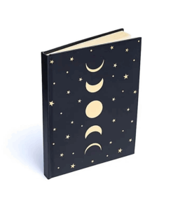 Cuaderno fases lunares y estrellas negras para yoga 2 Unidades