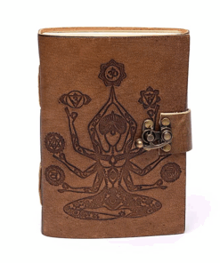 Cuaderno Chakra Meditación con funda de cuero sintético para yoga