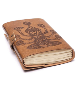 Cuaderno Chakra Meditación con funda de cuero sintético para yoga