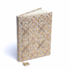 Cuaderno de terciopelo beige/oro con Flor de la Vida para yoga