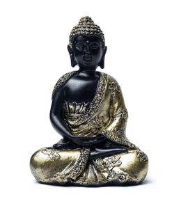 Estatua yoga Buda de la meditación acabado antiguo 2 Unidades