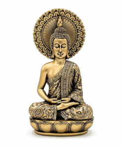Estatua de Buda en meditación color oro para Yoga