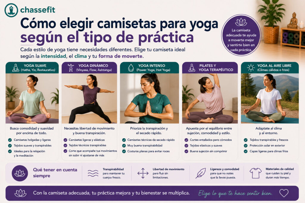 cómo elegir camisetas para yoga