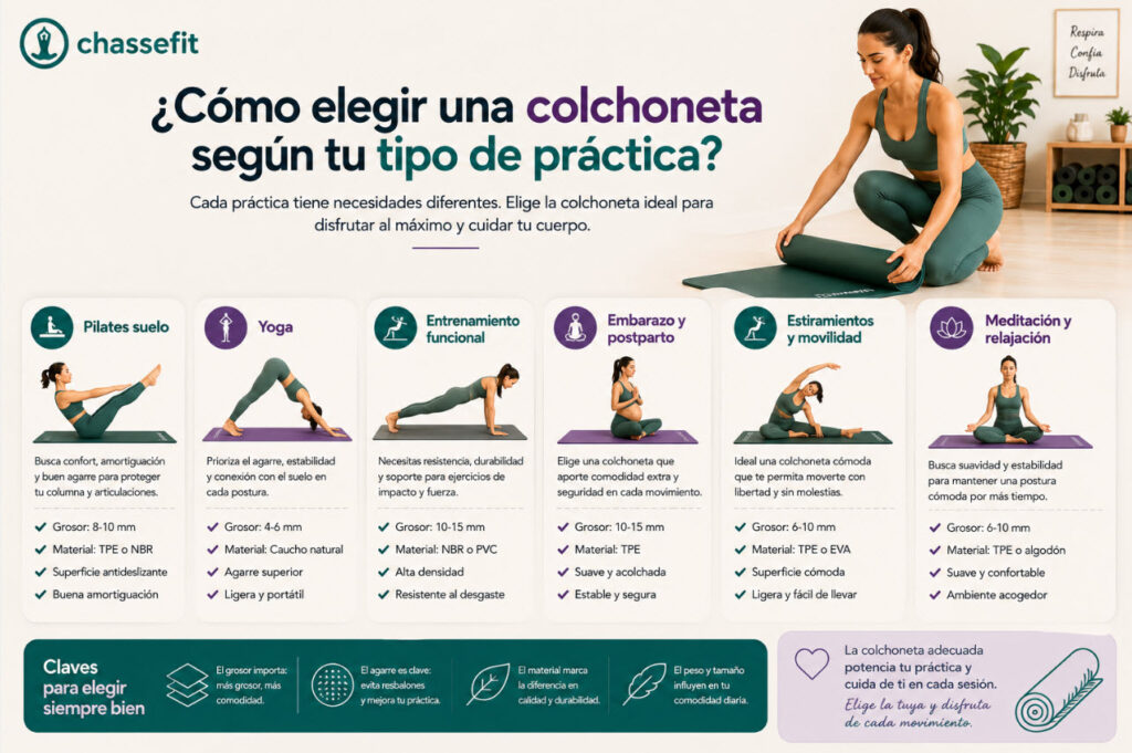 Cómo elegir una colchoneta de pilates