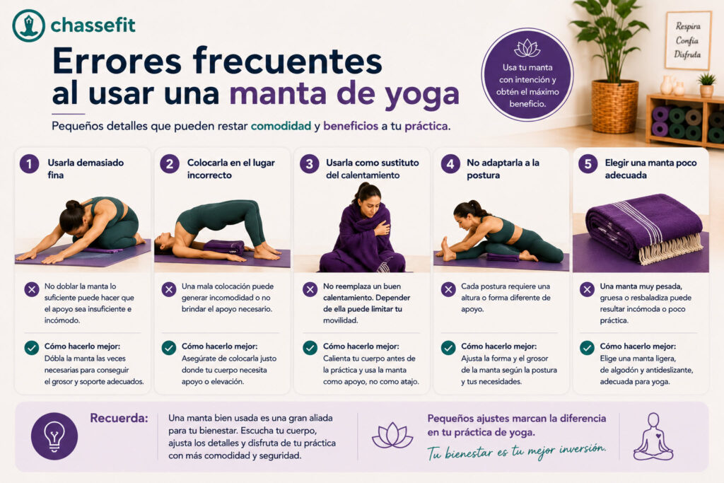 errores al usar una manta de yoga