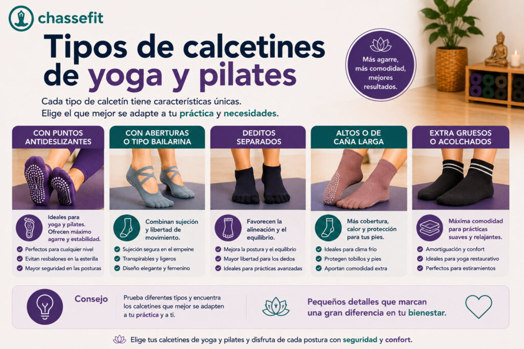 tipos de calcetines de yoga y pilates