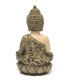Estatua Buda en meditación mosaico verde para Yoga