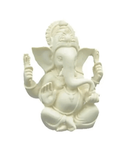 Estatua blanca de Ganesh para Yoga