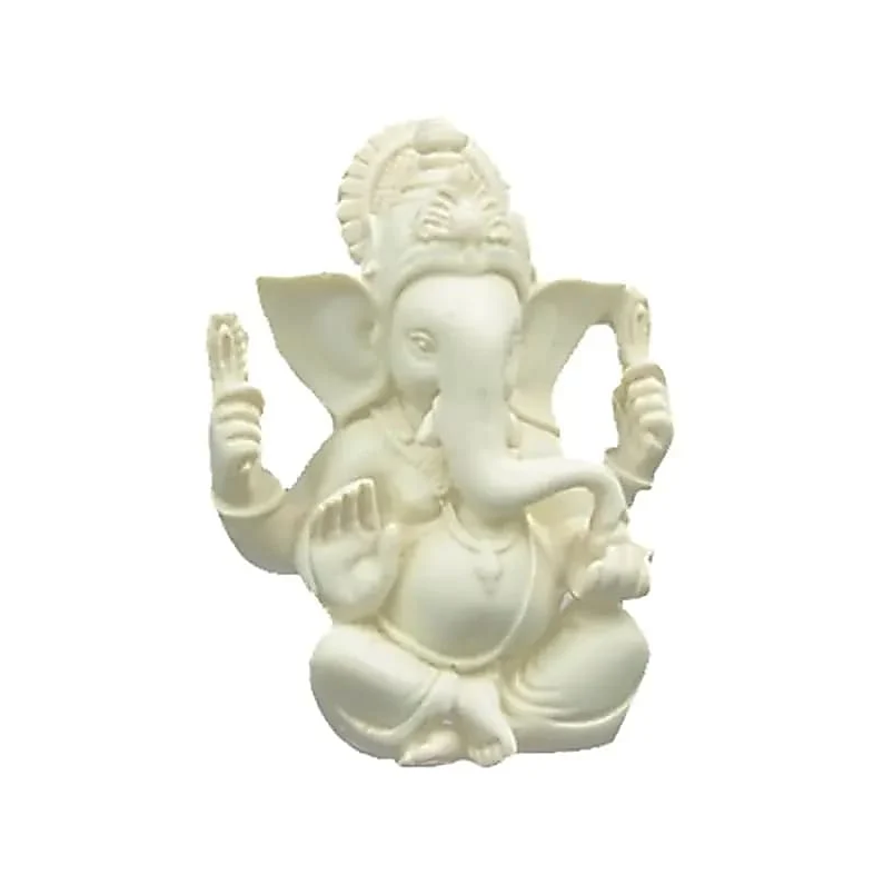 Estatua blanca de Ganesh para Yoga