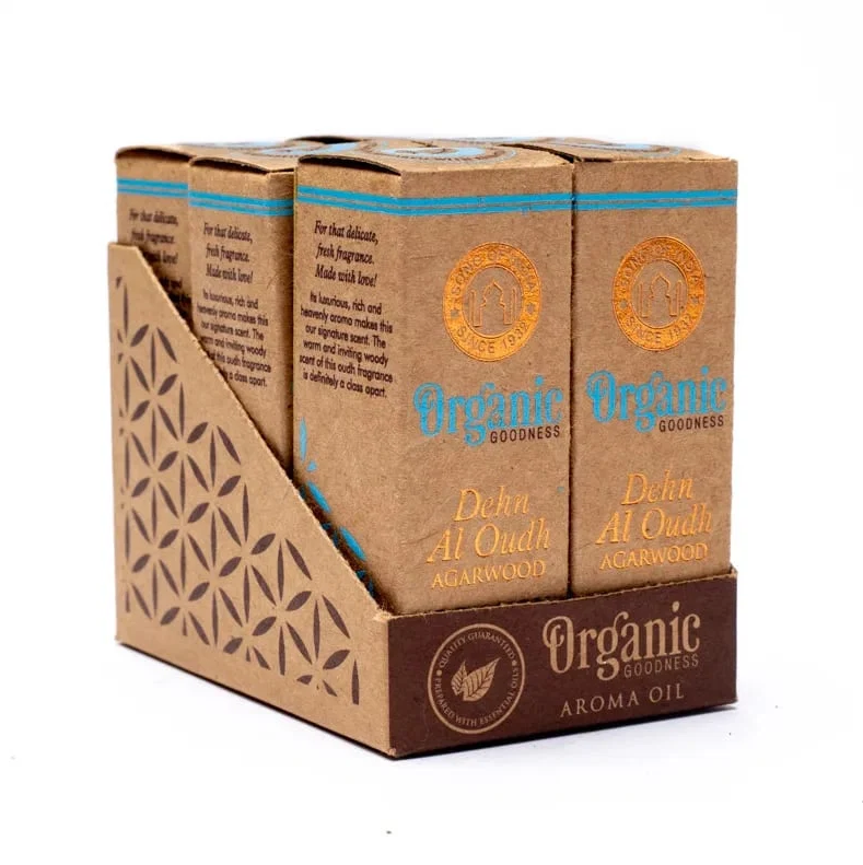 Organic Goodness Aceite aromático de madera de agar para yoga 3 unidades