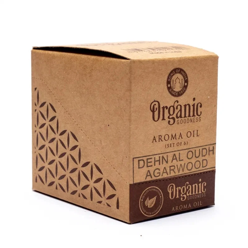 Organic Goodness Aceite aromático de madera de agar para yoga 3 unidades