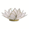 Portavelas Loto color natural bordes oro para Yoga