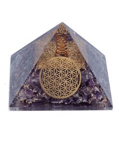 Pirámide de orgonita Amatista Flor de la vida para Yoga