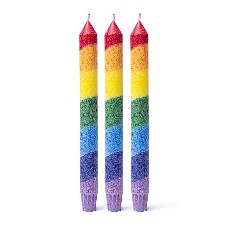 Vela Arco iris de estearina sin perfume para Yoga 3 Unidades
