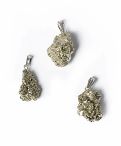 Colgante de piedra preciosa rugosa de pirita para Yoga 3 Unidades