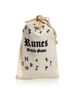 Juego de Oráculo de Runas hecho de madera en una bolsa de algodón para Yoga