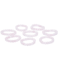 Elástico Anillo de cuarzo rosa anular para Yoga 8 unidades