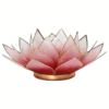 Portavelas Loto rojo/rosado bordes oro para yoga