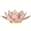 Portavela Loto color rosa pastel bordes oro para Yoga