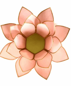 Portavela Loto color rosa pastel bordes oro para Yoga