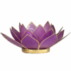 Portavelas Loto color lila bordes oro para Yoga