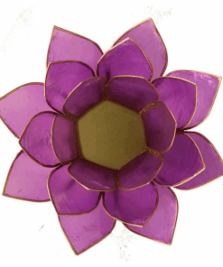 Portavelas Loto color lila bordes oro para Yoga
