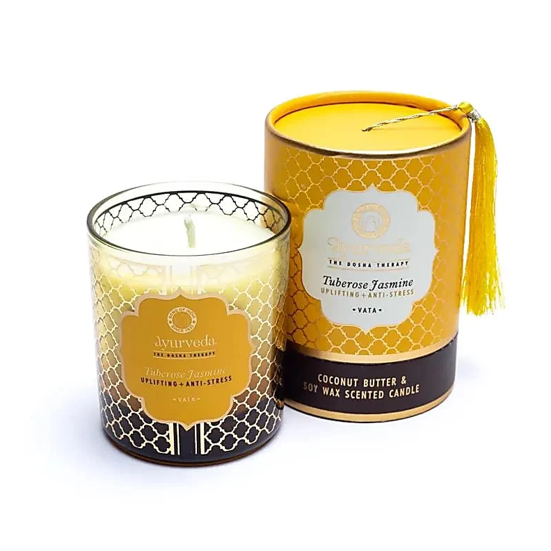 Vela perfumada Ayurveda tuberosa y jazmín Vata para Yoga