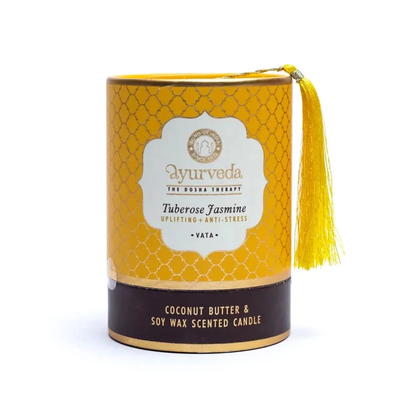 Vela perfumada Ayurveda tuberosa y jazmín Vata para Yoga