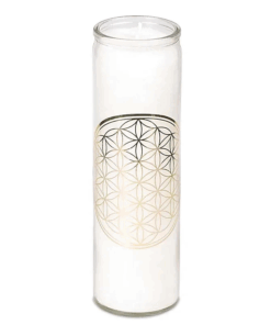 Vela perfumada estearina Flor de la Vida blanca para Yoga