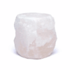 Portavelas de té de cristal de sal blanco 2 Unidades