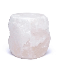 Portavelas de té de cristal de sal blanco 2 Unidades