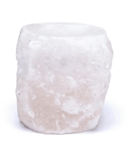Portavelas de té de cristal de sal blanco 2 Unidades