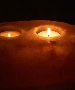 Portavela de té cristales de sal con 2 luces para Yoga 2 Unidades