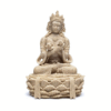 Estatua de Buda con dorje y campana color arena