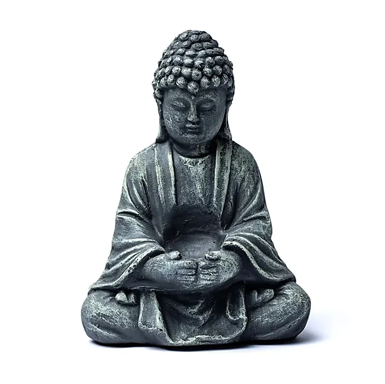 Estatua Buda en vidrio cemento para Yoga 2 Unidades