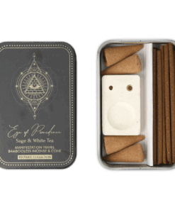 Incienso Esoteric Collection Eye of Providence & quemador en cajita deslizante de hojalata para Yoga 3 Unidades