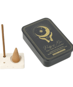 Incienso Esoteric Collection Purifying Moon & quemador en cajita deslizante de hojalata para Yoga 3 Unidades