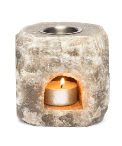 Difusor de aceite de cristal de sal gris para yoga