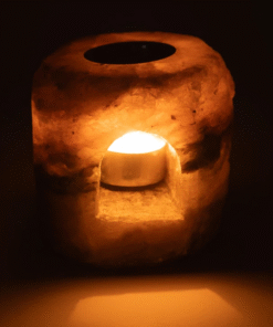 Difusor de aceite de cristal de sal gris para yoga